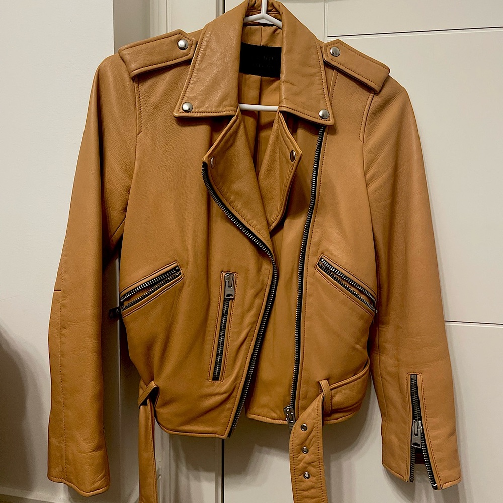 All Saints Balfern Biker Leather Jacket - Size US 0